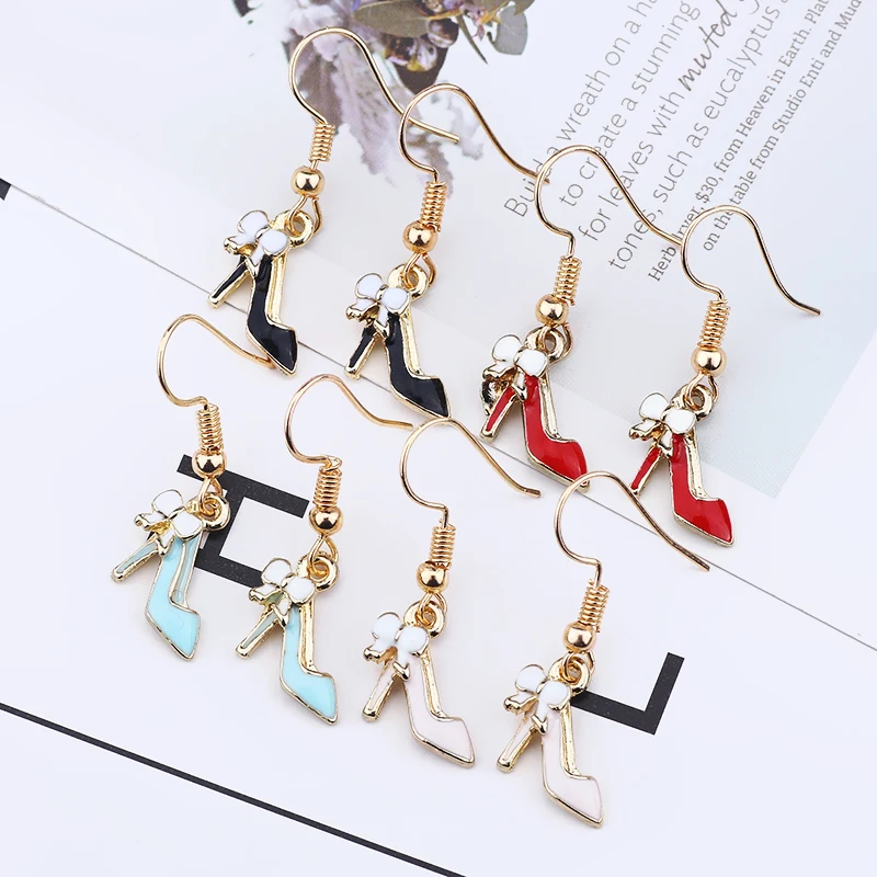 Женские серьги подвески на высоком каблуке 4 цвета|metal tassel earring|dangle drop earingsdangle earrings
