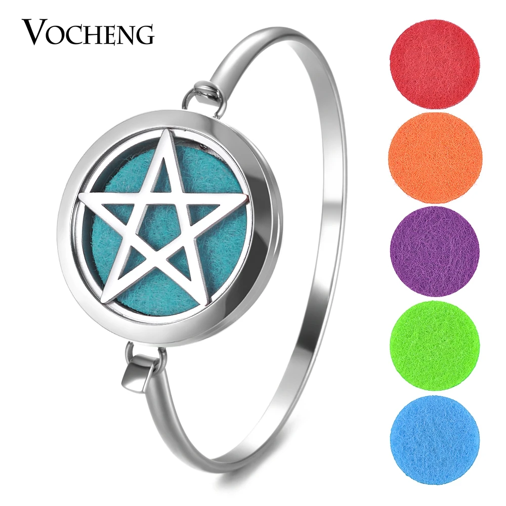

VA-453 Vocheng Stainless Steel Diffuser Locket Bracelet Scent Last Air Freshener Aromatherapy Essential Oil Diffuser Bracelet