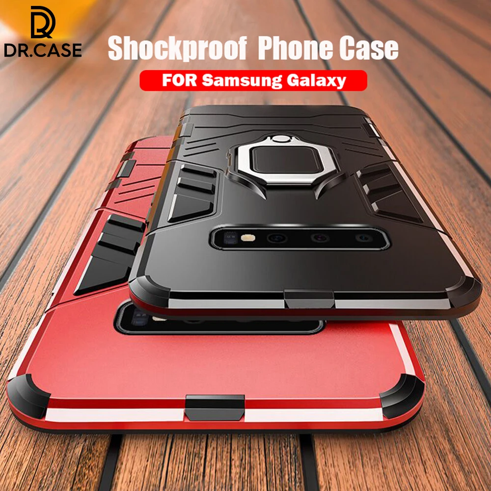 

DR.CASE Shockproof Case For Samsung Galaxy A50 A30 A9 A8 A7 2018 Armor Holder Cover For Samsung S10 S9 S8 Plus M30 M20 Case Capa