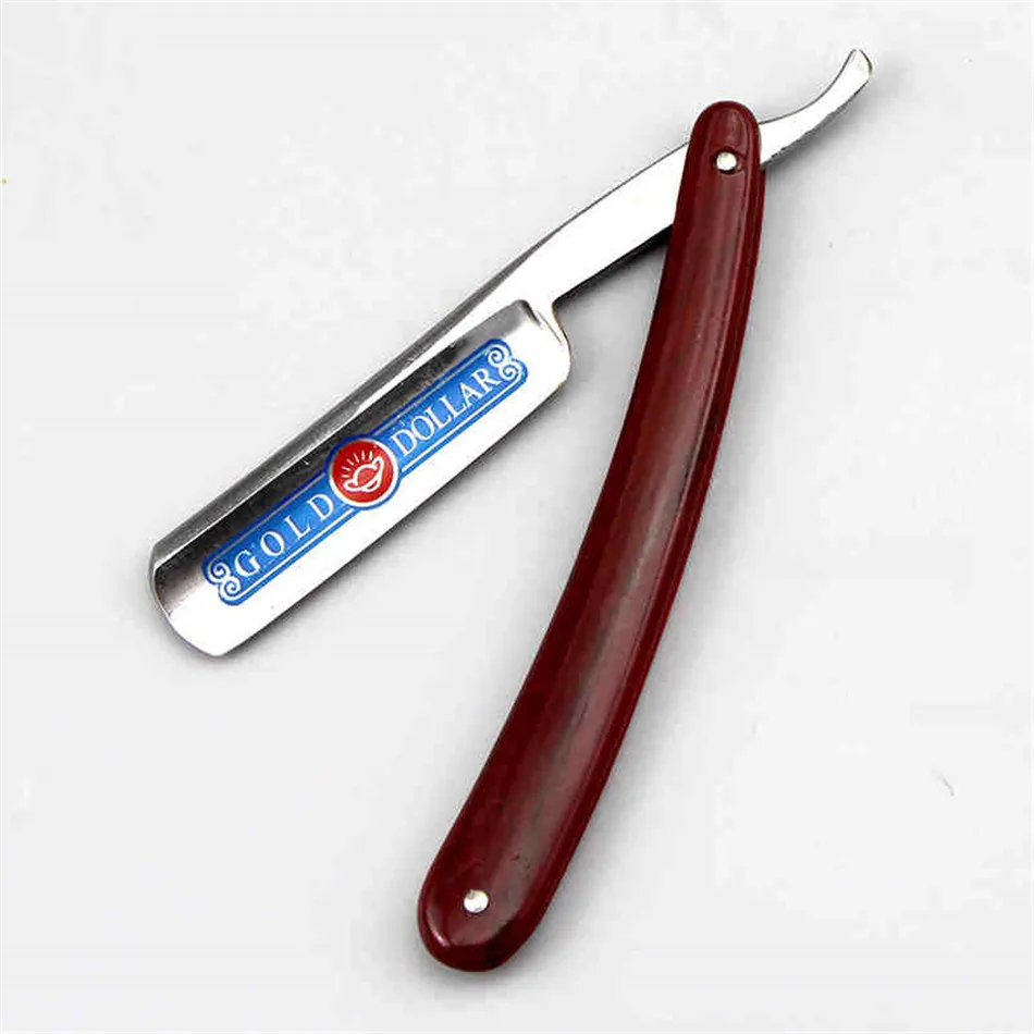 

Shave Ready Straight Razor Cut Throat Knife VS Gold Dollar 200 Folding Knife Men Shave Beard Tool