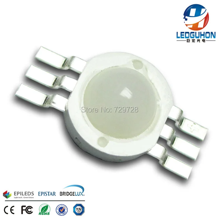 

6 pins diffused lens 3w RGB high power led diode