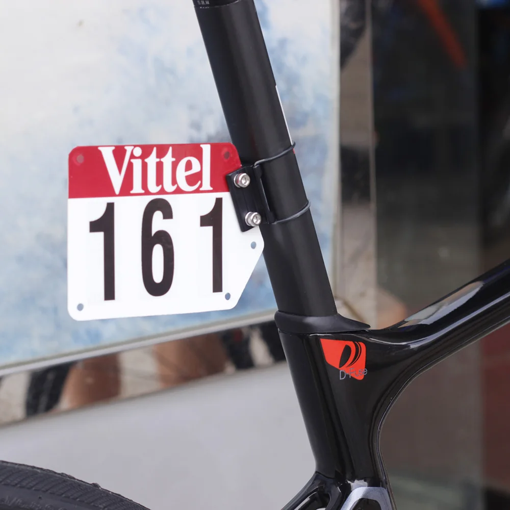 

SILVEROCK Alloy Bike Racing Number Plate Mount Fit for Aero Round Seatpost Road Bike Triathlon Plate Card Bracket Holder Custom