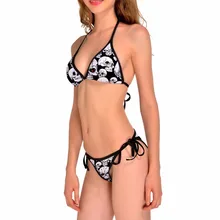 NEW 0177 Sexy Girl Summer machine flawed Skull white robot 3D Prints Thongs Bikini Set Swimsuit
