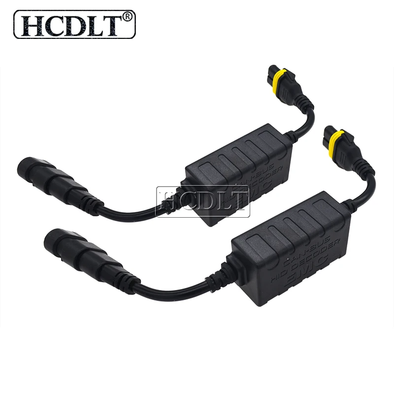 HCDLT 2PCS Canbus HID Decoder For Car Headlight HID Xenon Kit H1 H3 H7 H11 9005 9006 No Error EMC Warning Canceller Harness Wire (5)
