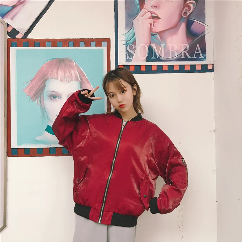 Harajuku уличная одежда в стиле хип-хоп Вышивка Дракон молния карман бейсбольная форма куртка Корея атласное шелковое Пальто Военная Защитная штормовка