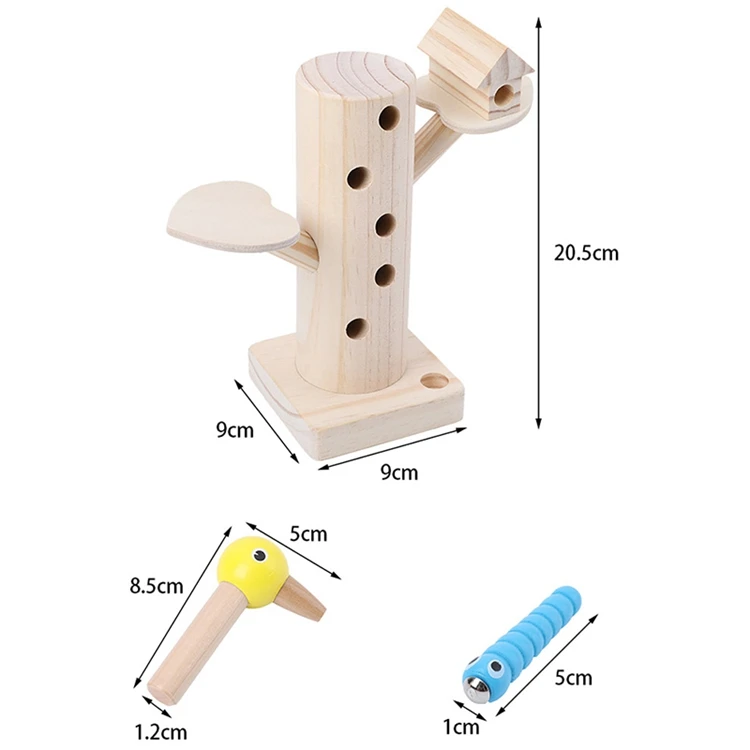 Дятел ловить червей игра Магнитные деревянные игрушки Дети Ранние развивающие игрушки для детей Детские Обучающие деревянные блоки игрушки для мальчиков