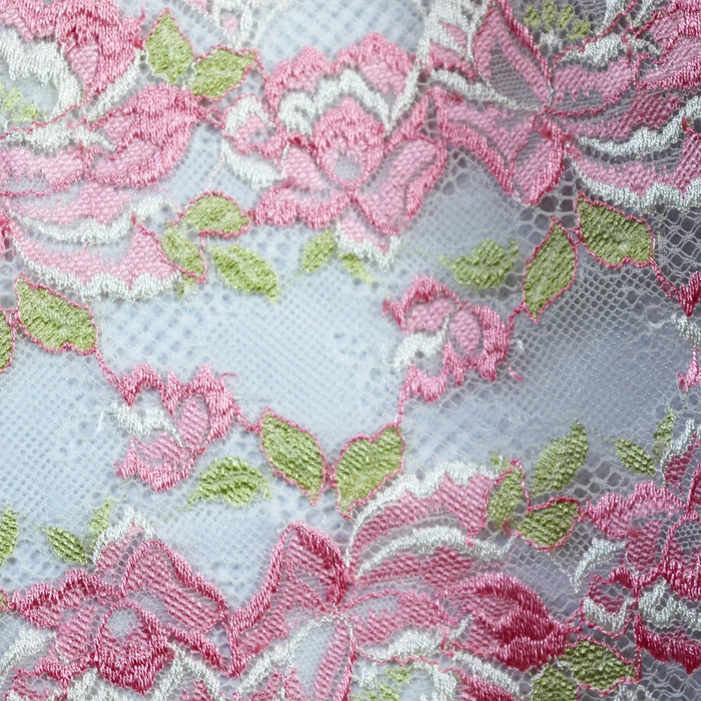 2 ярда 17 см ширина вышитые эластичные кружева отделка для DIY аксессуары пошива одежды материалы подвязки стрейч кружевная ткань розовый
