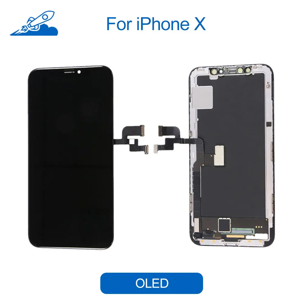 Elekworld класс для iPhone X XS AMOLED ЖК-дисплей 3D сенсорный экран Замена с дигитайзером Запчасти для сборки черный - Цвет: Black For IP X OLED