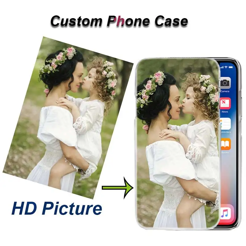 Custom DIY Your Name Photo Case for iPhone 11 XS Max XR X 10 7 8 6 6S Plus 5 Hard PC for Samsung A50 S A20e A70 A30 Phone Coque