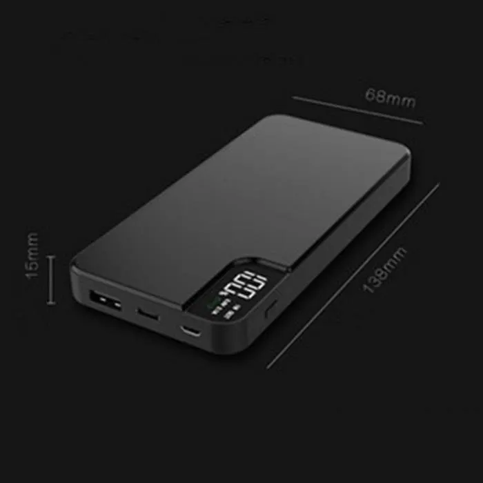 Qi Беспроводное зарядное устройство цифровой дисплей 10000 мАч power Bank Quick 5 V/2.1A