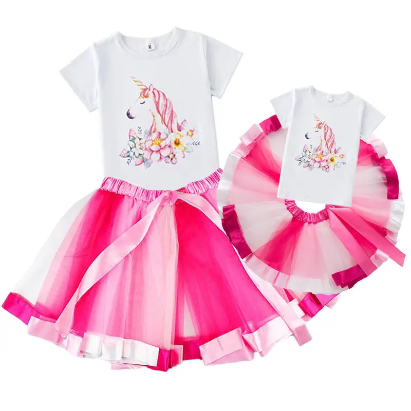 Одинаковая одежда для семьи платья для мамы и дочки комплект одинаковой одежды для мамы и дочки - Цвет: T01F Top and Skirt