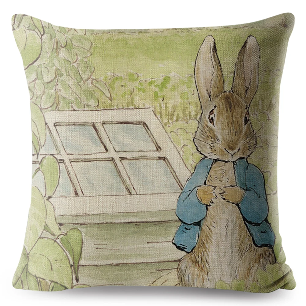 FOKUSENT Peter Rabbit наволочка с рисунком, наволочка, подушка с черепом, наволочки, чехол для подушки в виде животных для дома, дивана, украшения, чехол для подушки