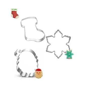 

Christmas Egg Fruit Cookie Cutter Tools Christmas Bakeware Set Metal Dessert Decoration Biscuit Press Stainless Steel Fondant