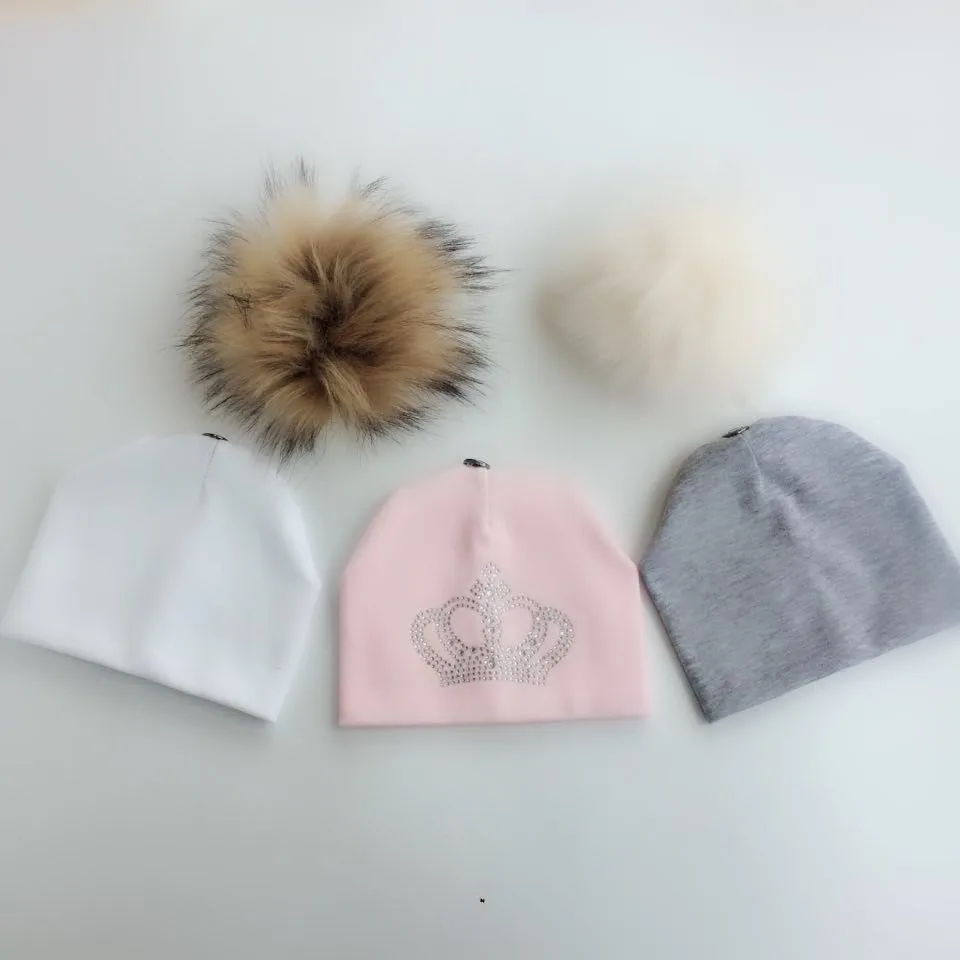 3 шт./компл., реквизит для фотосъемки новорожденных, детская шапка с помпонами из искусственного меха для мальчиков и девочек, красивый комплект для новорожденных