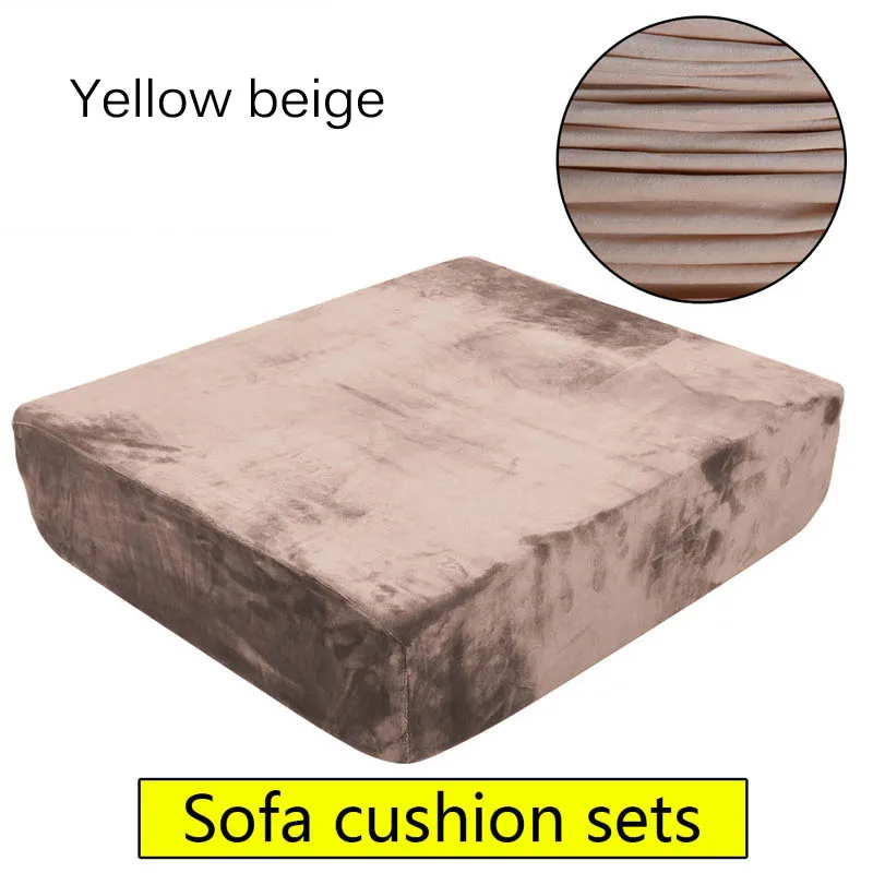 yellow beige Для диванных подушек, наволочки для подушек, искусственные из шерсти чернобурой лисицы, чехлы для стульев протектор мебели упругие моющиеся съемный чехол для мебели 1/2/3/4 сиденья - Цвет: yellow beige