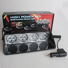 48W Windshield Led Strobe Light Car Flash Signal Emergency Fireman Police Beacon Warning Light S16 Viper Spotlights Red Blue