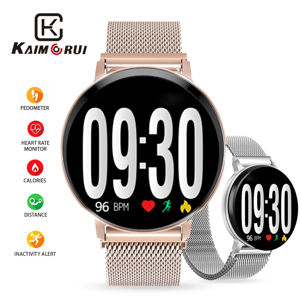 

Women Smart Watch Heart Rate Smart Watches Color Screen Bluetooth Smartwatch Pedometer Stainless Band Watch for Android IOS