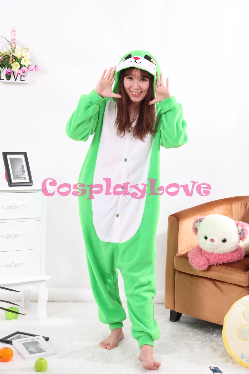 

Green Rabbit Pajamas Animal Cosplay Costume Kid Adult Pajamas Onesies Cartoon Sleepwear Sleepsuit