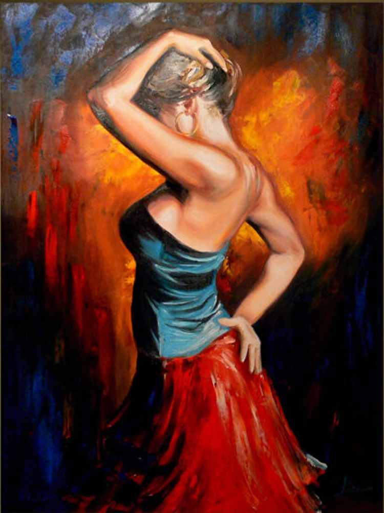 Belle Peinture A L Huile De Dame Danseuse Flamenco Espagnole Pour Decoration De Maison Peinte A La Main De Haute Qualite Aliexpress Belle Peinture A L Huile De Dame Danseuse Flamenco Espagnole Pour Decoration De Maison Peinte A La Main De Haute Qualite Aliexpress