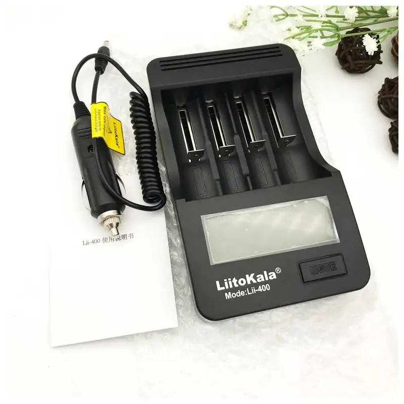 

NEW LiitoKala lii-400 LCD 3.7V/1.2V AA/AAA 18650/26650/16340/14500/18500 Battery Charger with screen (lii400+12V2A adapte+car)
