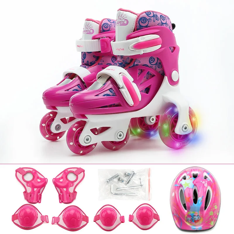 الاطفال الأطفال جميل مستقرة التوازن سباق التعرج مواز وامض الجليد تزلج الأسطوانة UNBreak الأحذية قابل للتعديل قابل للغسل لصبي فتاة