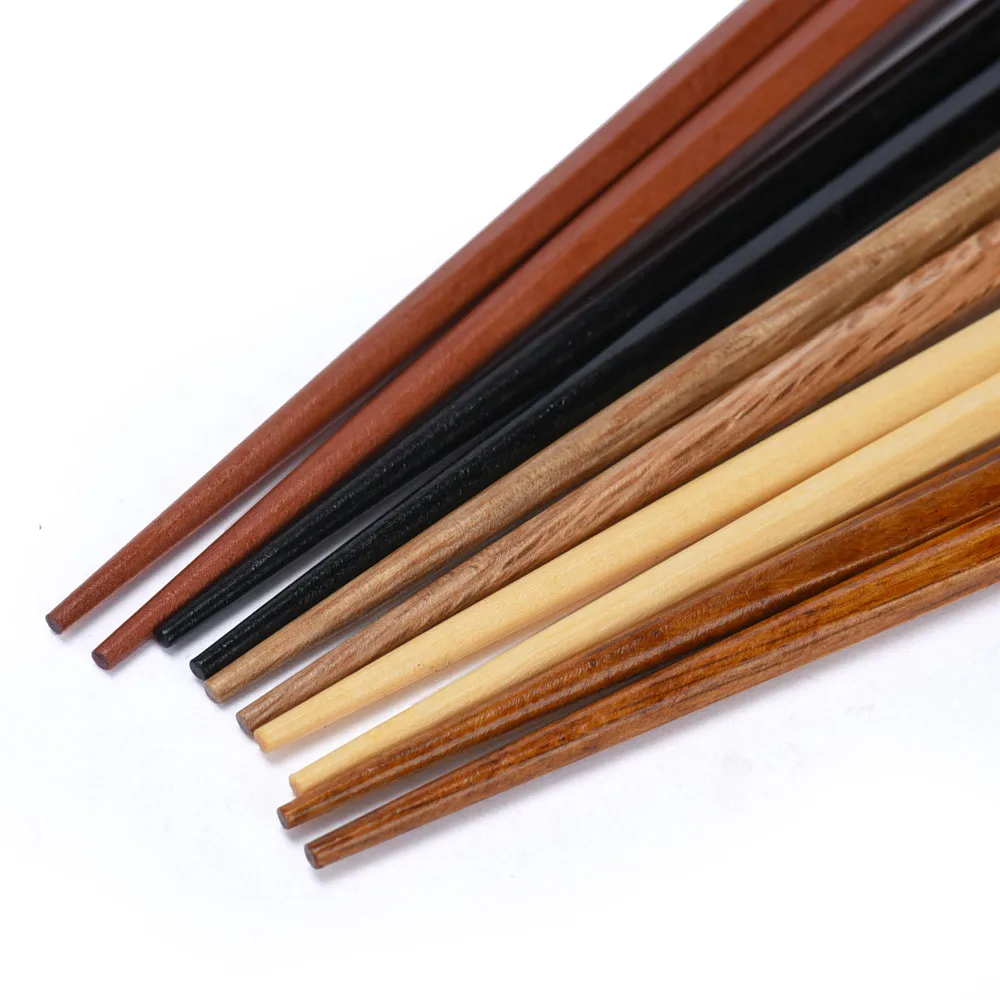 5 PairJapanese Style Wood Chopsticks Reusable Natural Beech Chopsticks Tableware Pizza Noodle Tool Chinese Set