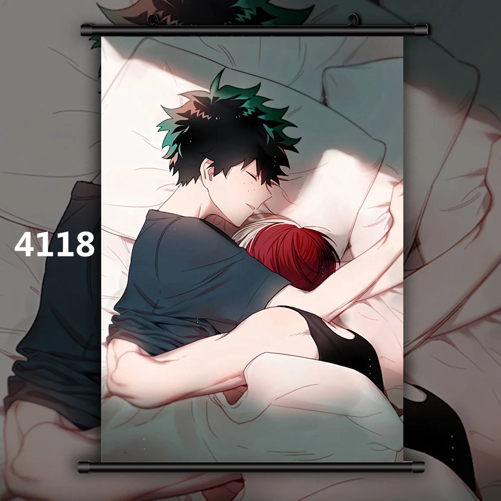 4118 Boku no My Hero Academy Yaoi BL Midoriya izku Bakugou Katsuki Todoroki Shoto Аниме Манга настенный плакат свиток E - Цвет: 4118