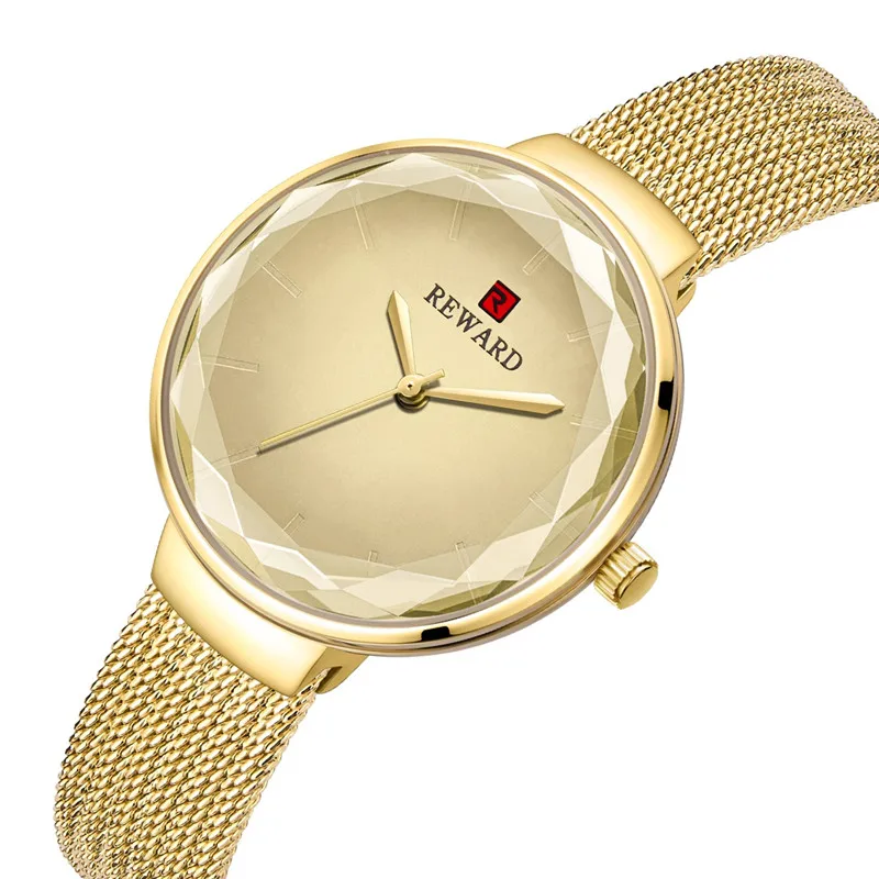 

2019 Reloj pulsera mujer Acero Inoxidable marca REWARD elegante Dial cuarzo reloj de pulsera Casual regalo reloj mujer