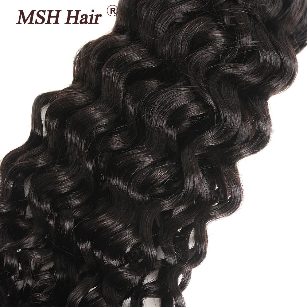 MSH Hair Peruvian Hair Water Wave 4 Bundles Non-Remy Human Hair Extensions Natural Black Hair Weave MSH Hair Peruvian Hair Water Wave 4 Bundles Non-Remy Human Hair Extensions Natural Black Hair Weave