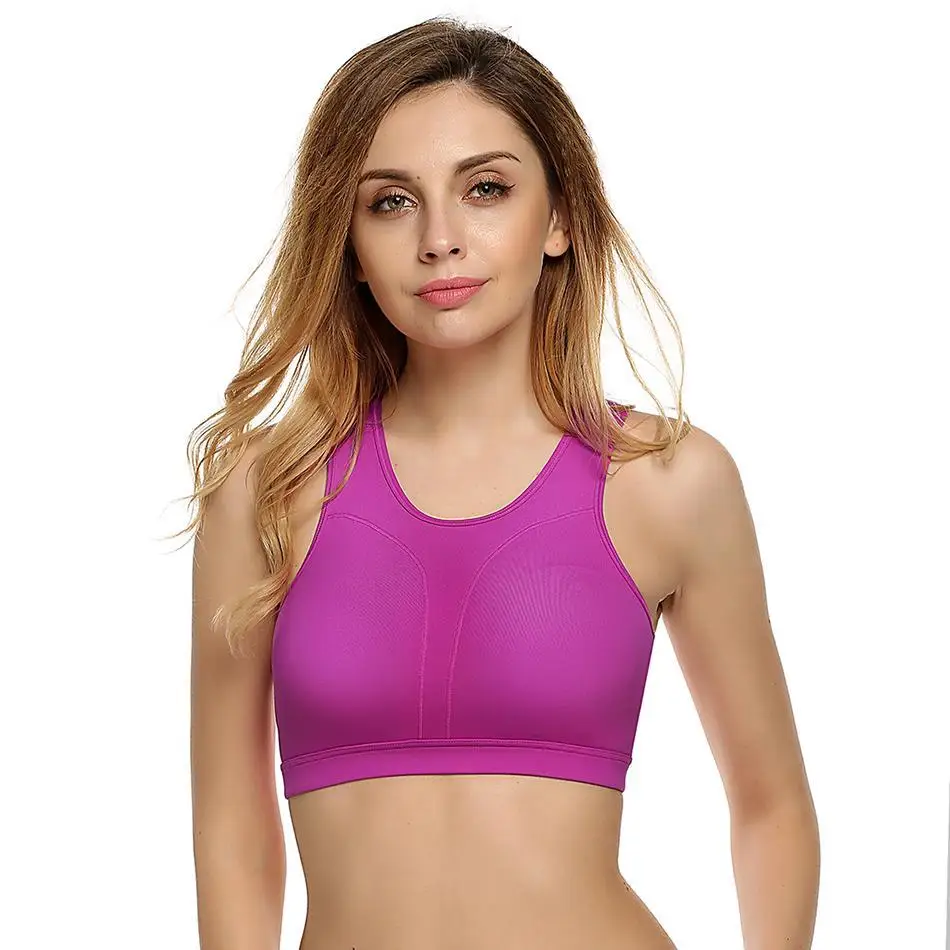 Women Wire Free Padded Solid Mid Yoga Fitness Shockproof Sport Bra Height 174cm, Bust 85cm, Waist 60cm, Hip 89cm