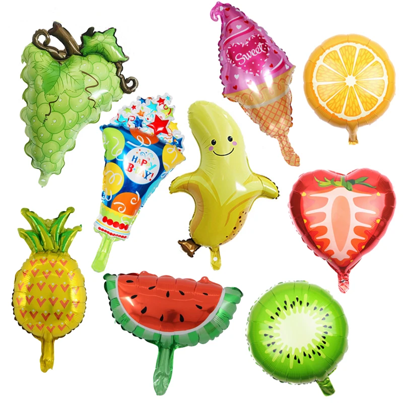 

Hawaii Theme Party Fruit Aluminum foil Balloon watermelon/pineapple/ice cream Balloon Summer Party Birthday Decor Party Supplies