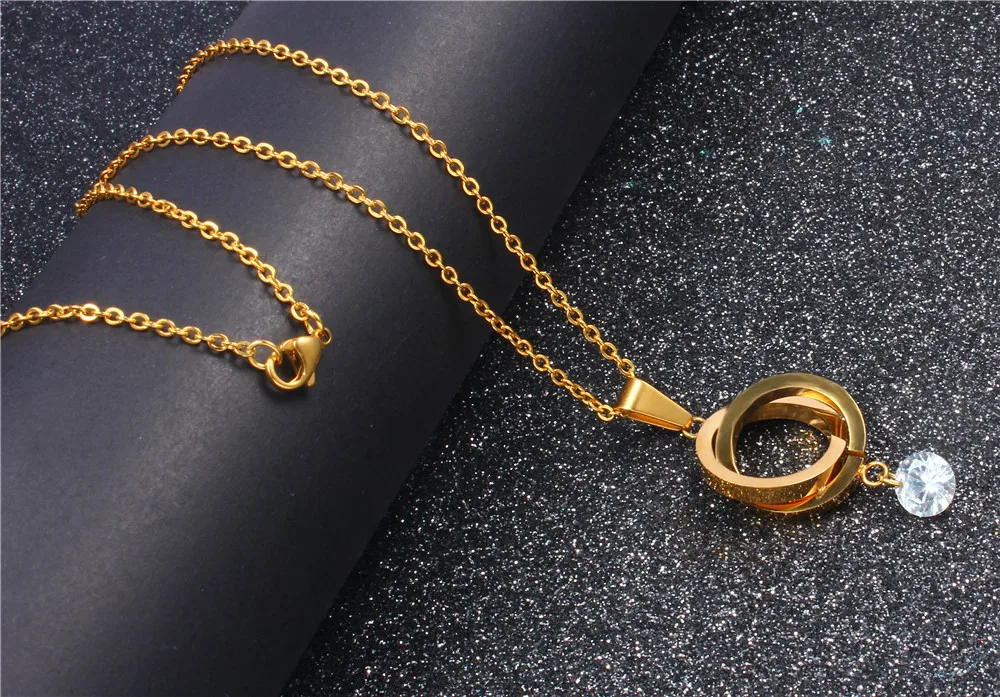 XUANHUA Stainless Steel Necklaces & Pendants Choker Collares Gifts For Women Jewelry Chocker Fashion Pendant Necklace Stone