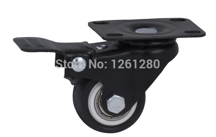 

15 peices caster Universal Flat Top wheel with brake furniture hardware caster PU mute caster double bal bearing