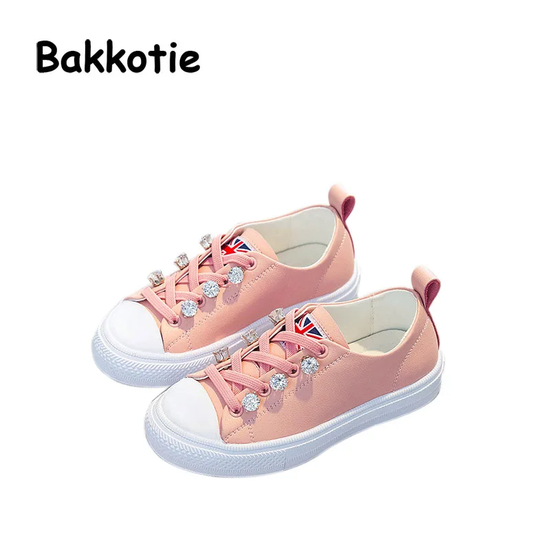 Bakkotie 2017 New Child Spring Autumn Baby Girl Leisure Shoe Crystal Pink Genuine Leather Kid Brand Breathable Girl Sneaker Soft bakkotie 2017 new autumn baby boy white shoes cat kid girl brand leisure sneaker gneuine leather breathable child soft trainer
