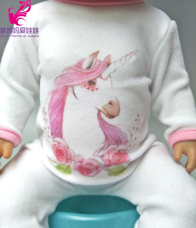 Кукла одежда штаны Розовый Единорог комбинезон одежда для 40 см 43 см reborn baby Doll Одежда наборы для 1" Кукла аксессуары игрушки одежда