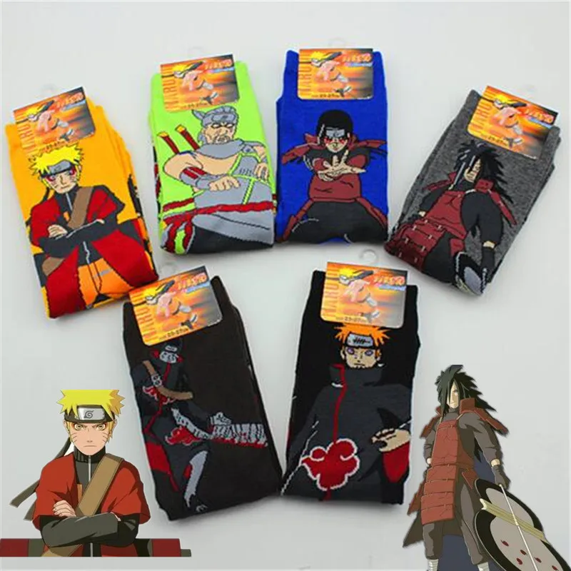 Носки для взрослых с персонажами из аниме Наруто персонажи Косплей Аксессуары носки для мужчин и женщин носки-трубы средней высоты