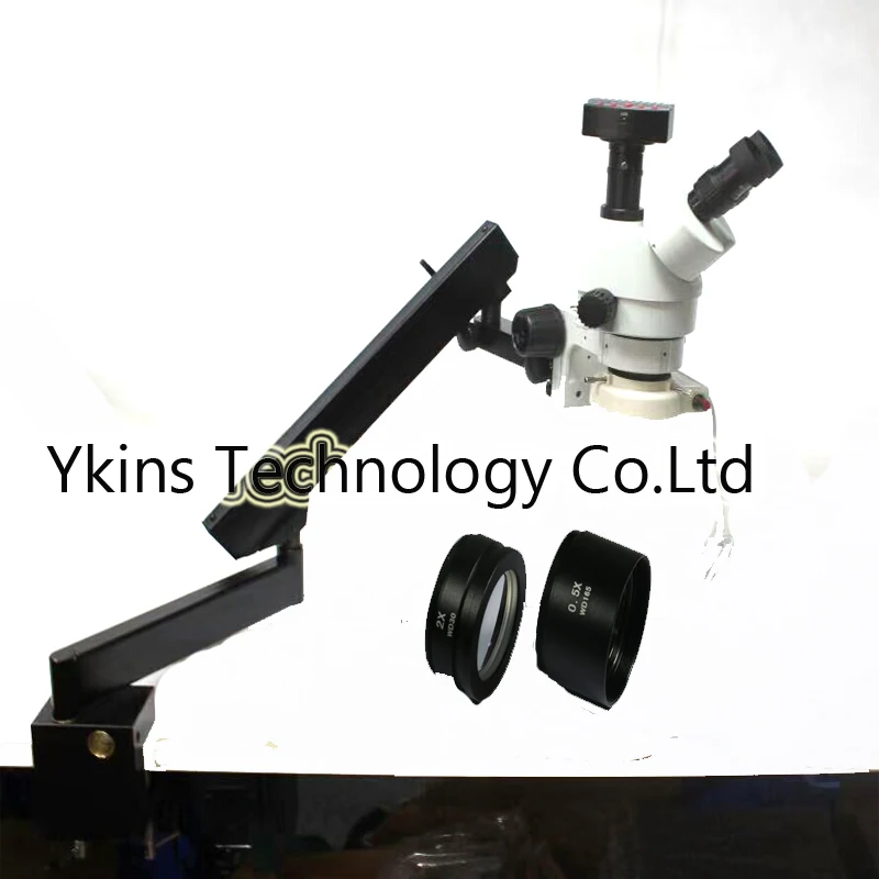 

3.5X-90X Trinocular Articulating Arm Pillar Clamp Stereo Microscope+1080P 16MP HDMI USB /TF card video Camera +0.5X 2.0X Lens