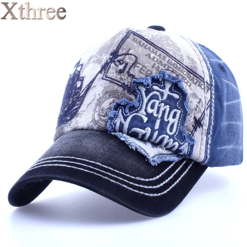 

Xthree brand cotton embroidery antique style casquette hat for men women's Baseball Cap Snapback hats