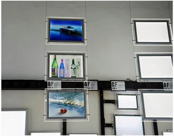 

48 Units X A4 size Landscape/Protrait Real Estate Agency Window LED Illuminated Signs Lightbox Single Side Cable Hanging Kits