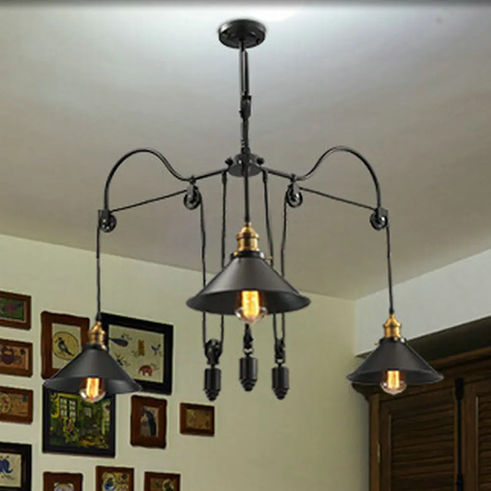 Industrial chandelier lighting. black chandelier table lamp ...