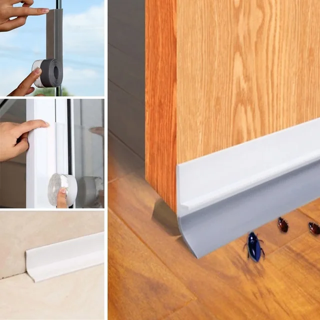 Weather Stripping Sliding Door Seal Strip Frameless Silicone for Door