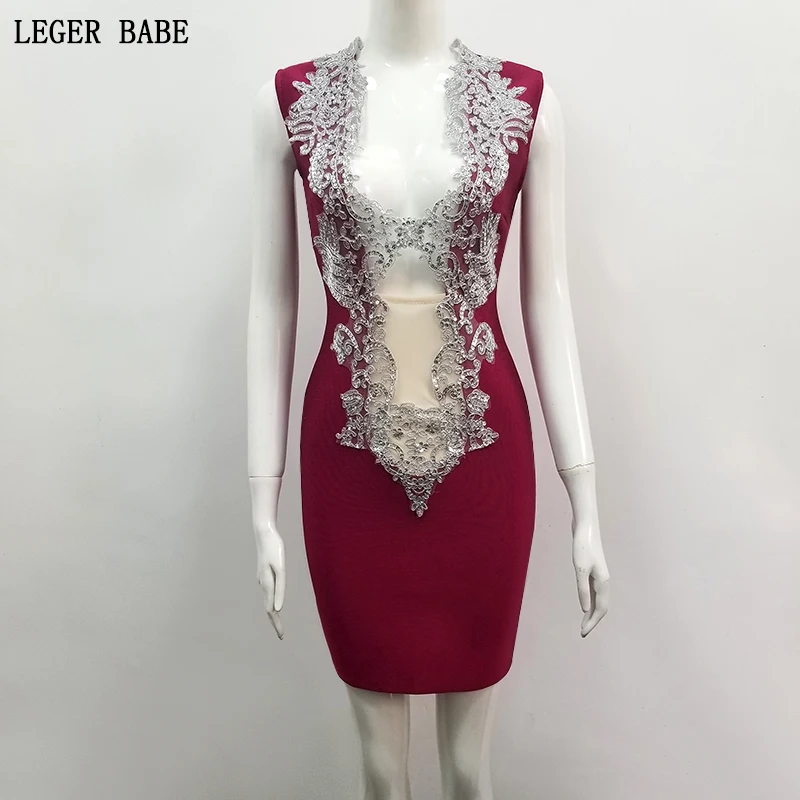 Paillettes blanc Cou Fiesta Robes Night De Club Profonde rose Party Bandage Moulante bourgogne Unique Sexy rouge Robe Nouveautés Conception Noir 1P1qwdU