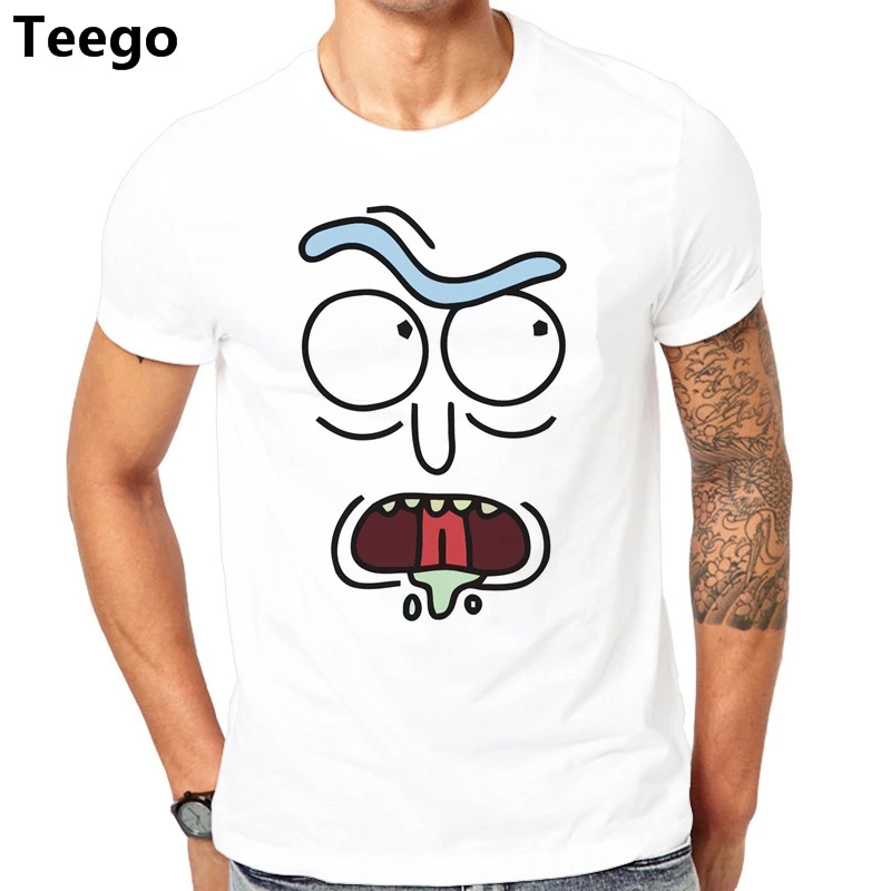 Ricka and morty tshirt man men funny t shirt homme rick morty face tee shirt hombre men's t shirt camisetas tops hipster clothes