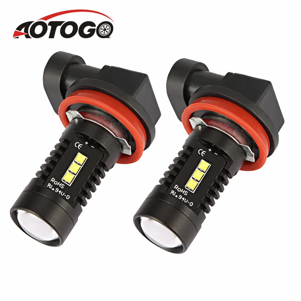 

1 Pair H11 LED Headlight Bulbs Fog Light Driving Light Car-styling 6000k White 12v LED Fog Lamp Running Lights