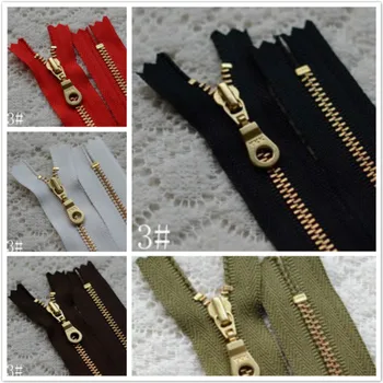 

50 Pcs/lot YKK Metal Zipper Fastener for Pocket Leather Bag Gold Copper Close End White Black Coffee Red Sewing Accessories