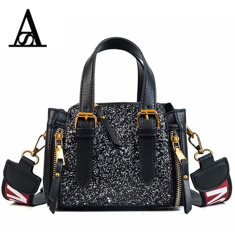 

AITESEN Women Fashion Handbag Flash Powder Solid Color Zipper O Bag Taschen Louis Brand Torebka Bolsos Bandolera Mujer Handtasch