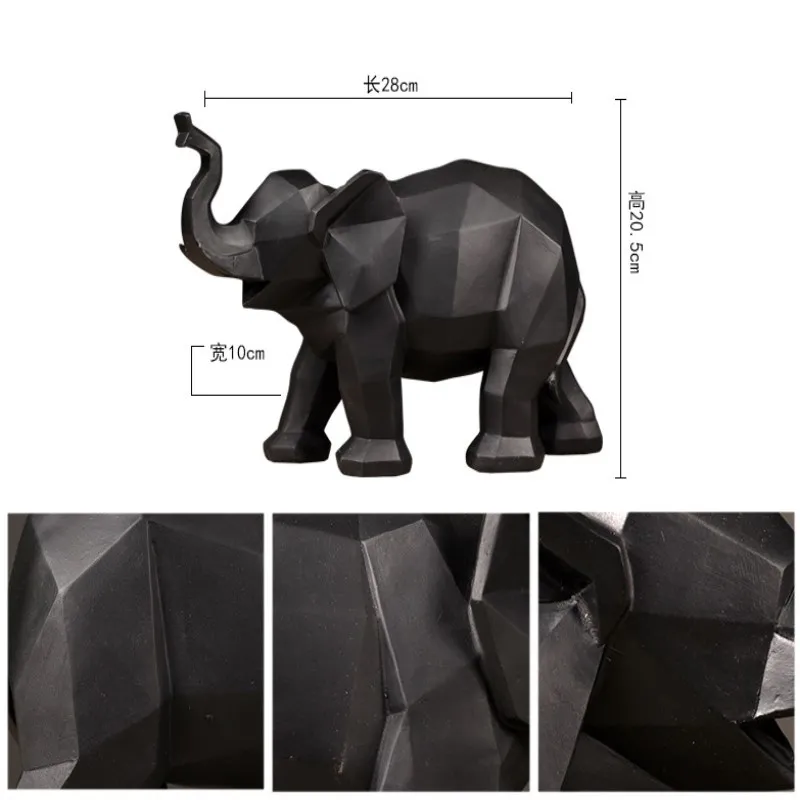Nordic Abstract Origami Geometric Elephant Statue Decoration Home Wine  Cabinet Bookcase Model Racks Soft Furnishings