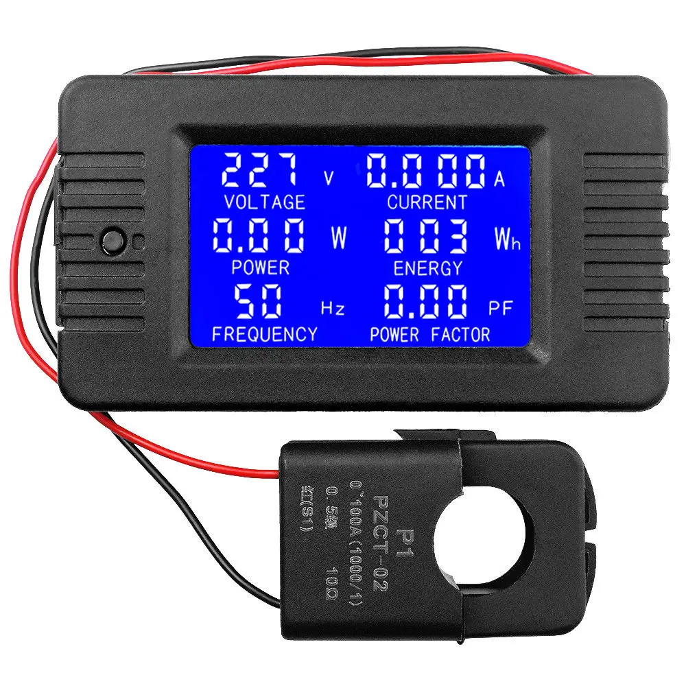 

AC 80-260V 100A Voltage Current Power Factor Energy Frequency Combo Panel Meter