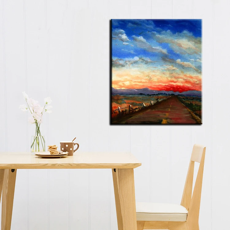

Wall Abstract Handmade High Quality Beautiful Landscape Abstract Sky Oil Painting On Canvas Wall Decor Painting