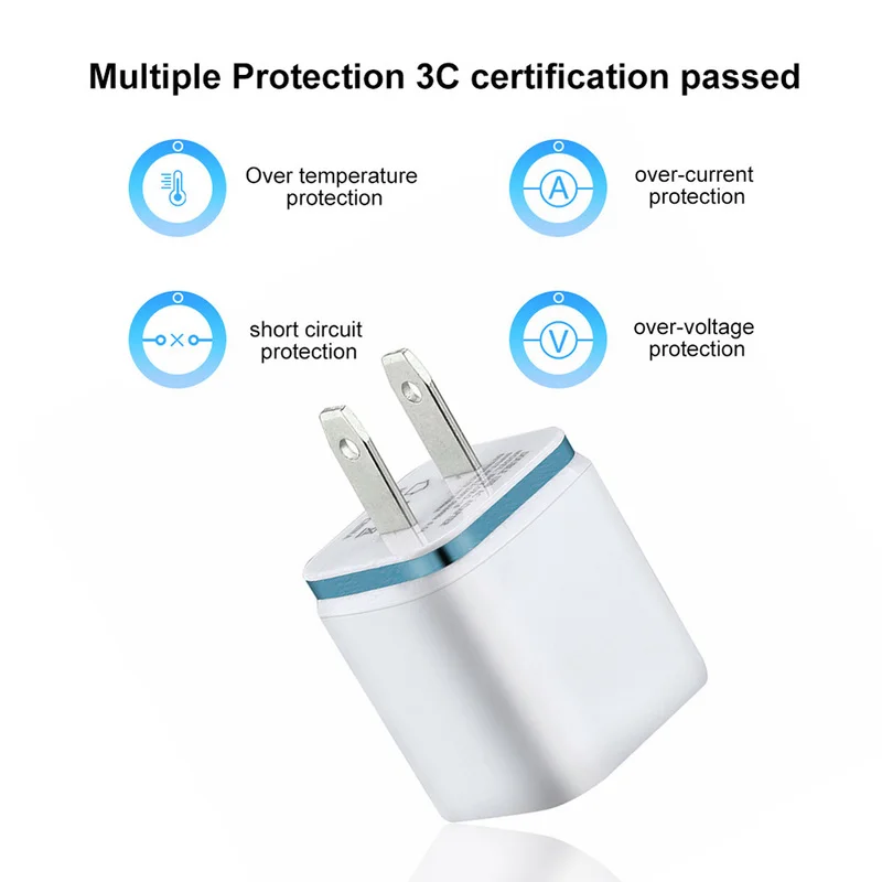 

US Plug USB Charger Universal Mobile Phone Wall Charger Travel Fast Charging USA USB Adapter Charge quick charge for iphone X 7